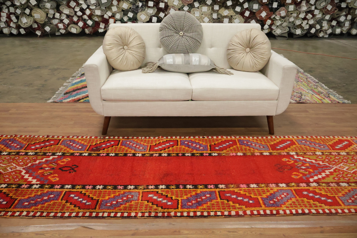 Red Wool Moroccan Oriental Runner Rug 3x11