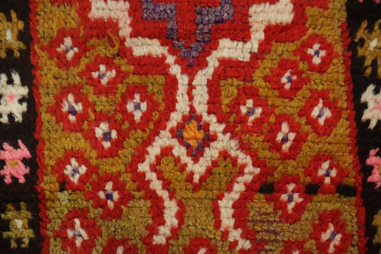 Red Wool Moroccan Oriental Runner Rug 3x11