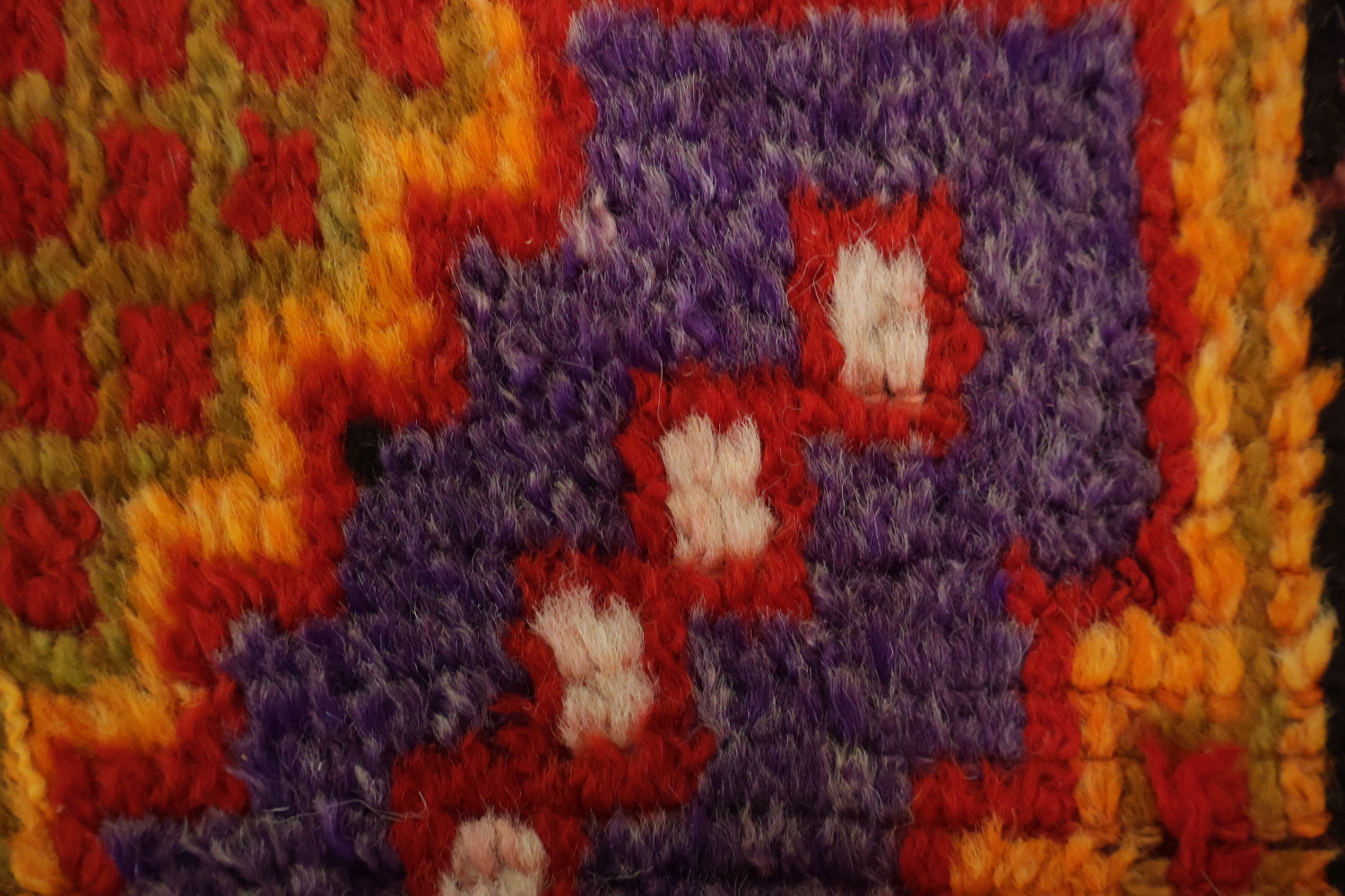 Red Wool Moroccan Oriental Runner Rug 3x11