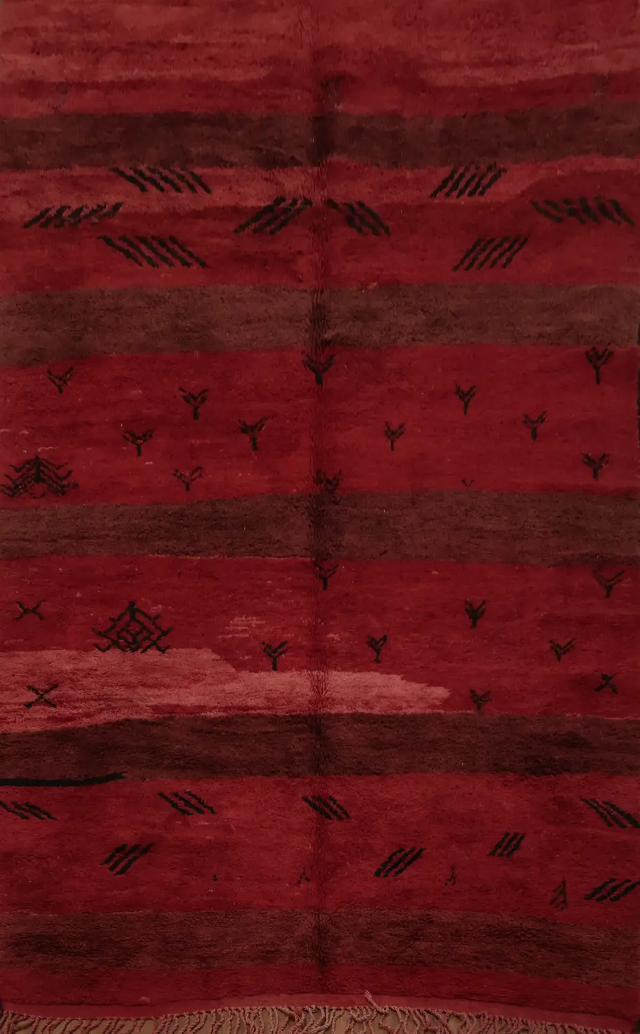 Red and Maroon Moroccan Area Rug 6x10 with Traditional and Earthy Tones