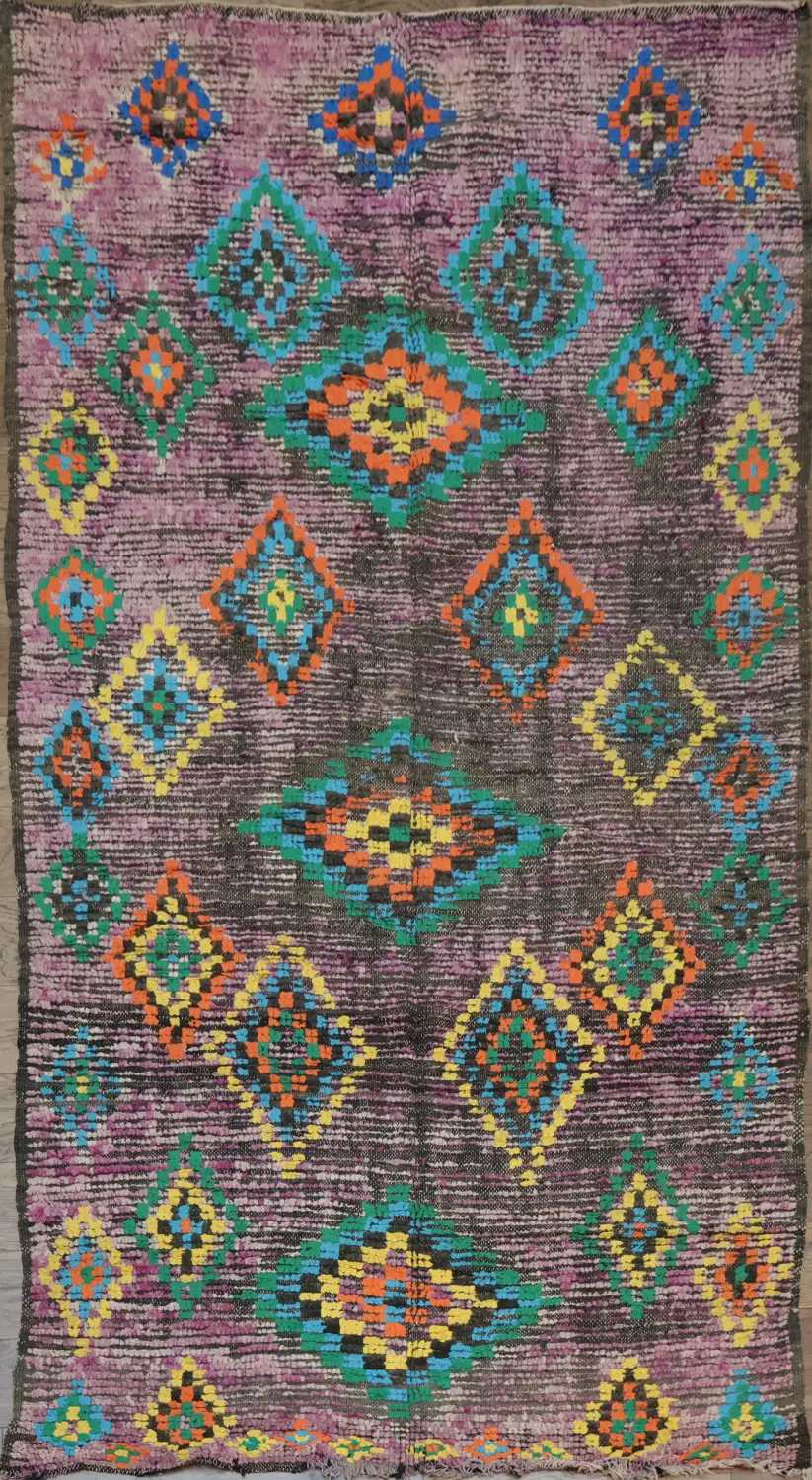 Antique Tribal Moroccan Oriental Area Rug 5x9