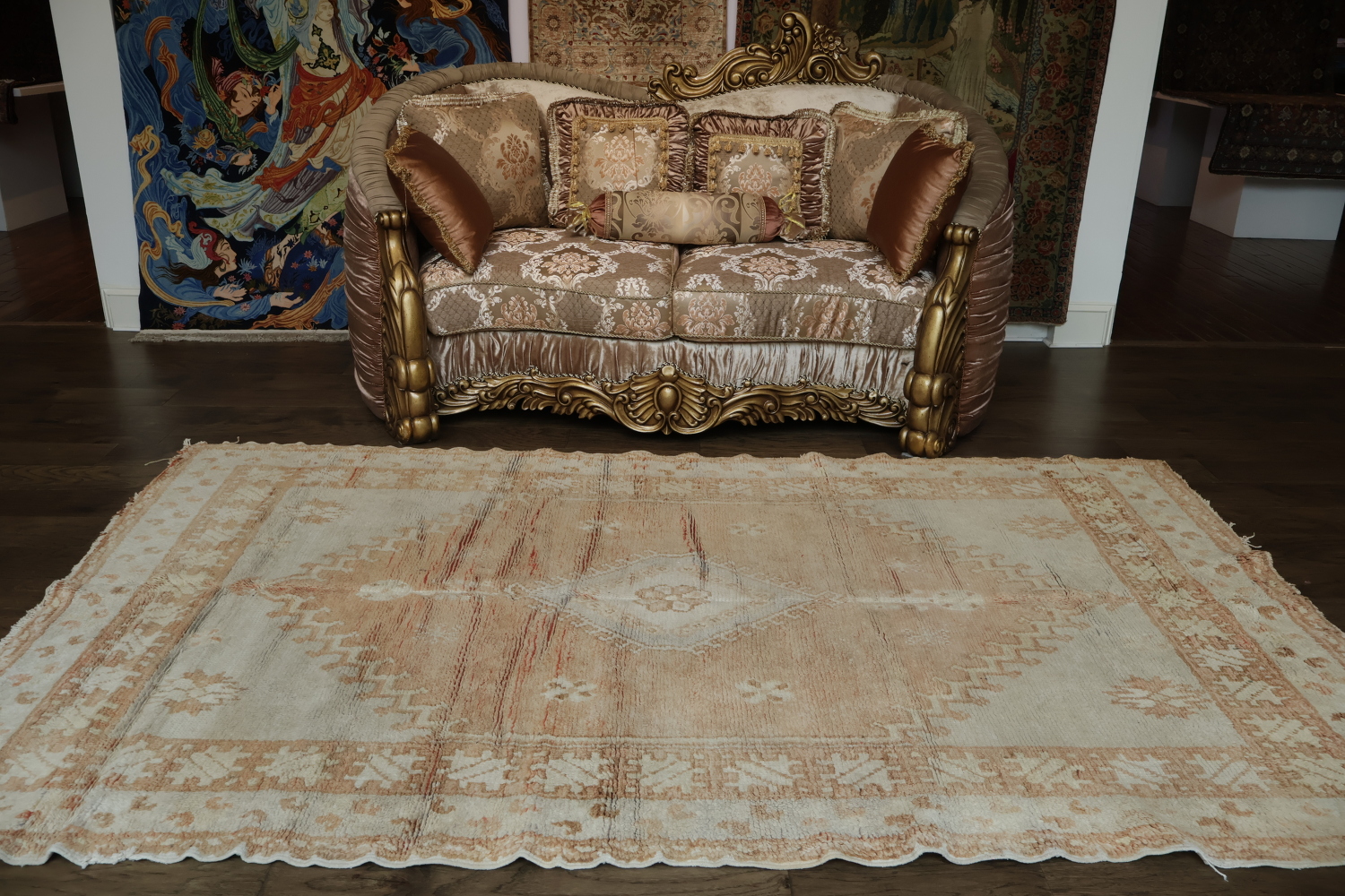 Antique Tribal Moroccan Oriental Area Rug 6x9