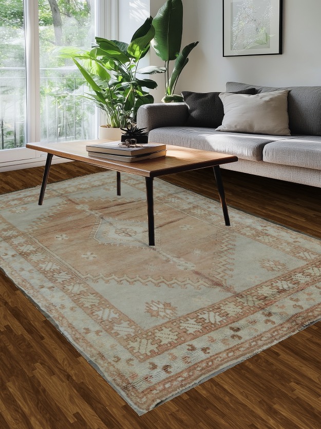 Antique Tribal Moroccan Oriental Area Rug 6x9