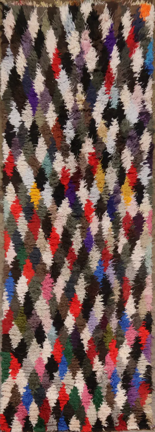 All-Over Tribal Moroccan Oriental Runner Rug 3x8