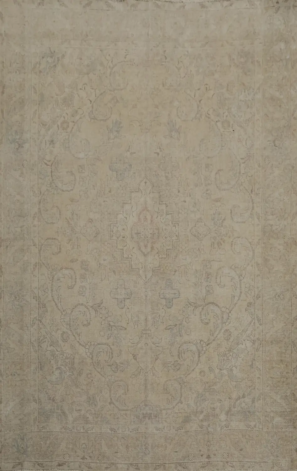 Soft Beige Traditional Distressed Rug for Classic Living Rooms 7x9