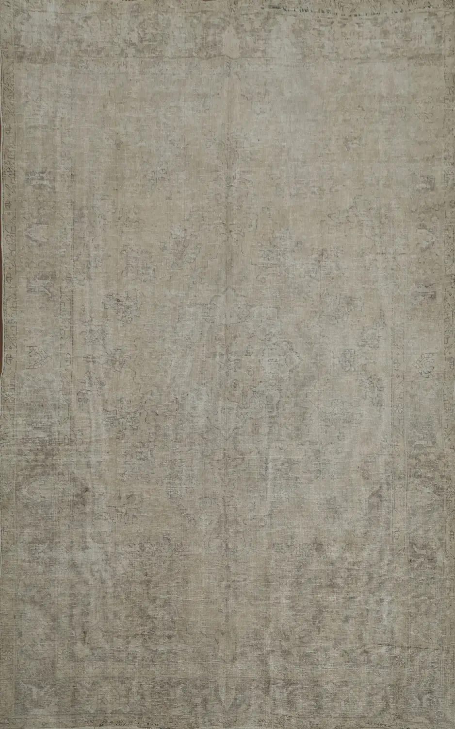 Chic Neutral Floor Decor: Beige Rug with Distressed Design 6x9