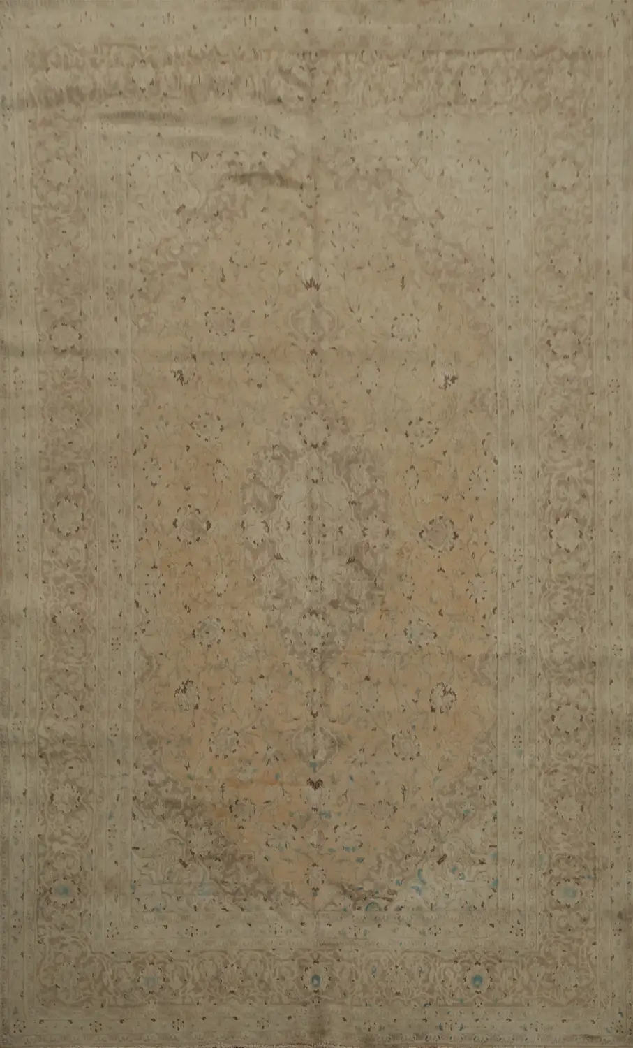Sophisticated and Subtle Antique Peach Beige Persian Rug 6x10
