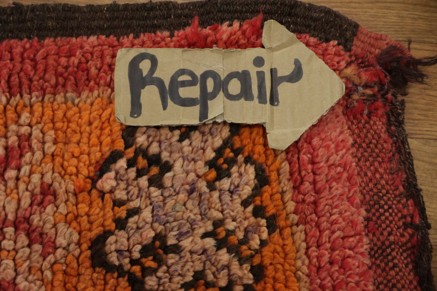 Vintage Moroccan Wool Runner Rug 3x13