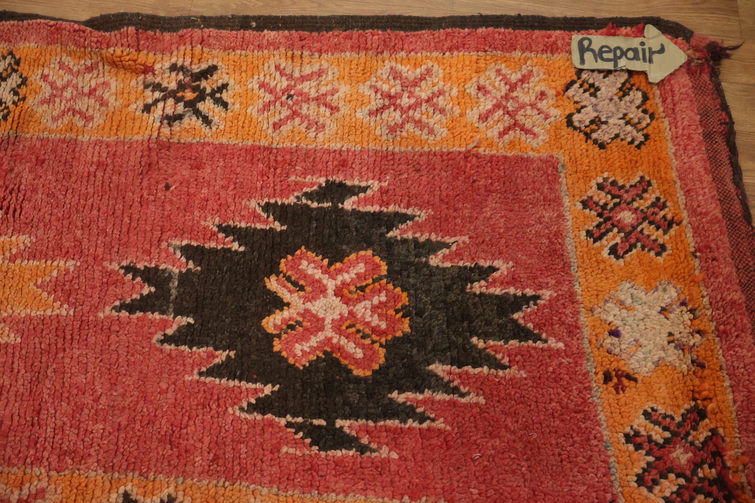 Vintage Moroccan Wool Runner Rug 3x13
