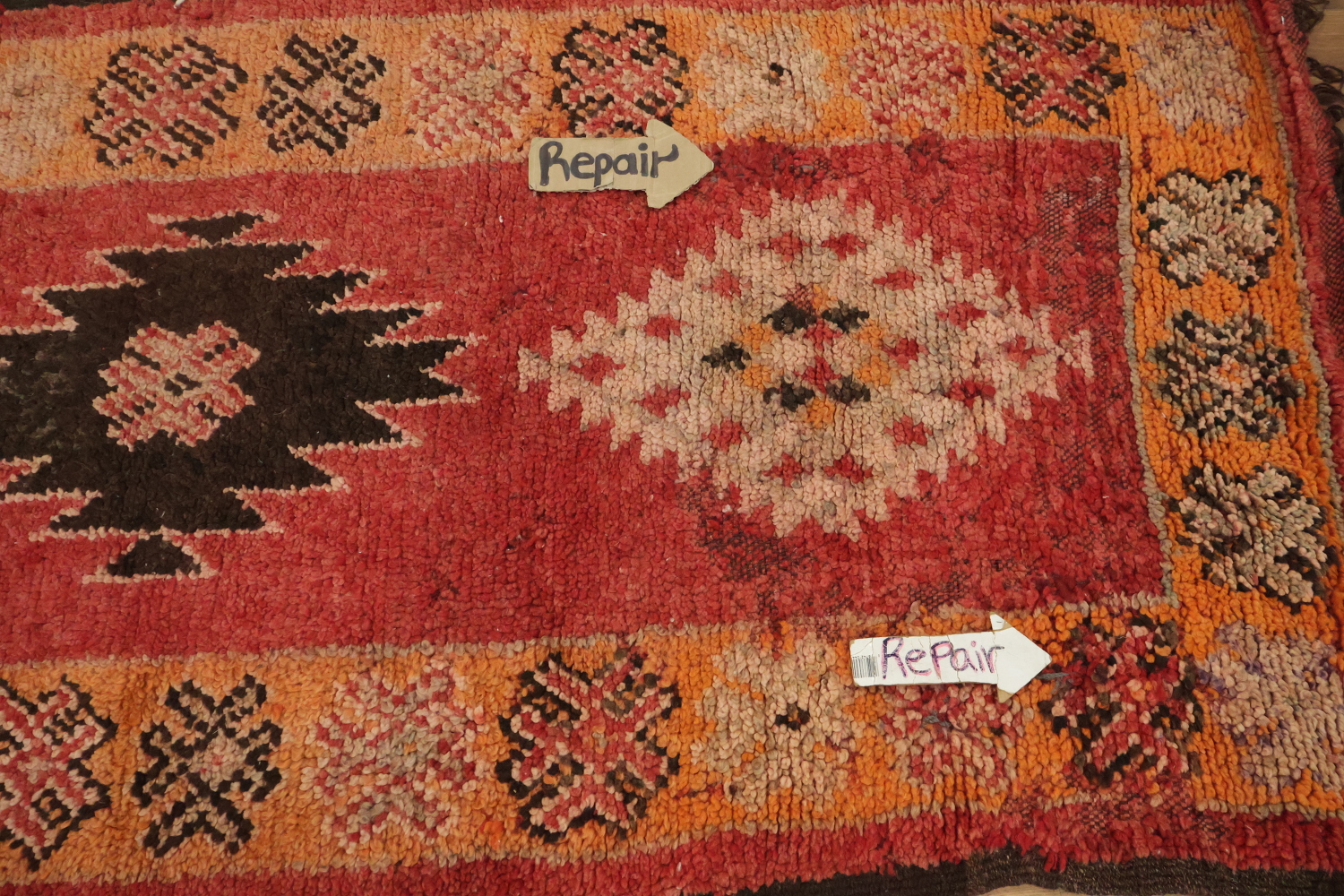 Vintage Moroccan Wool Runner Rug 3x13