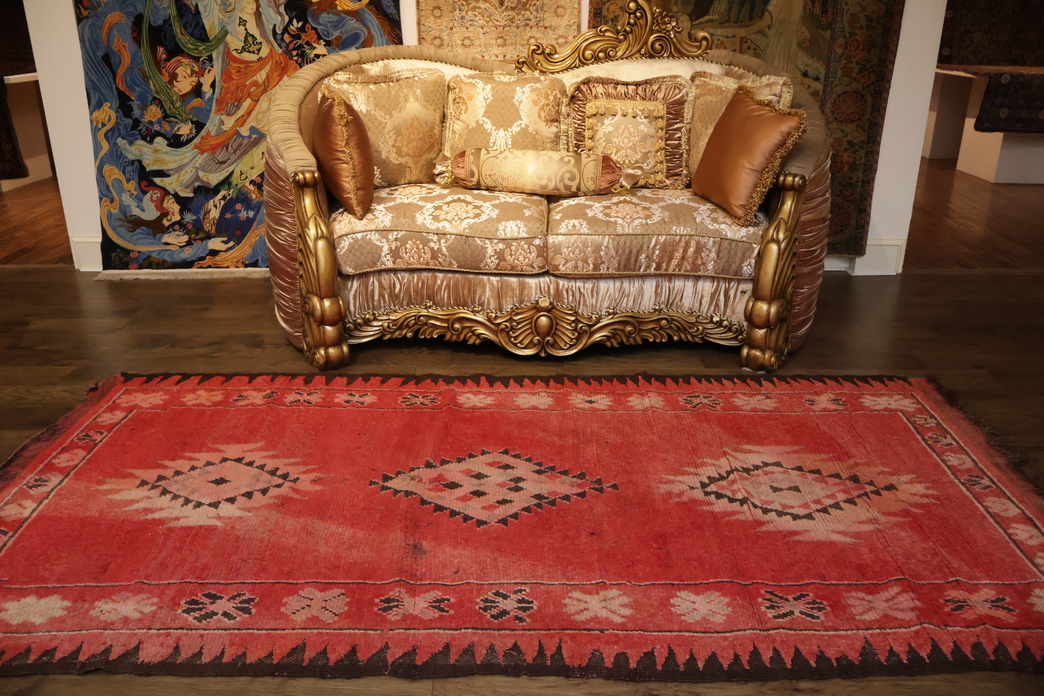 Antique Tribal Moroccan Oriental Area Rug 5x9