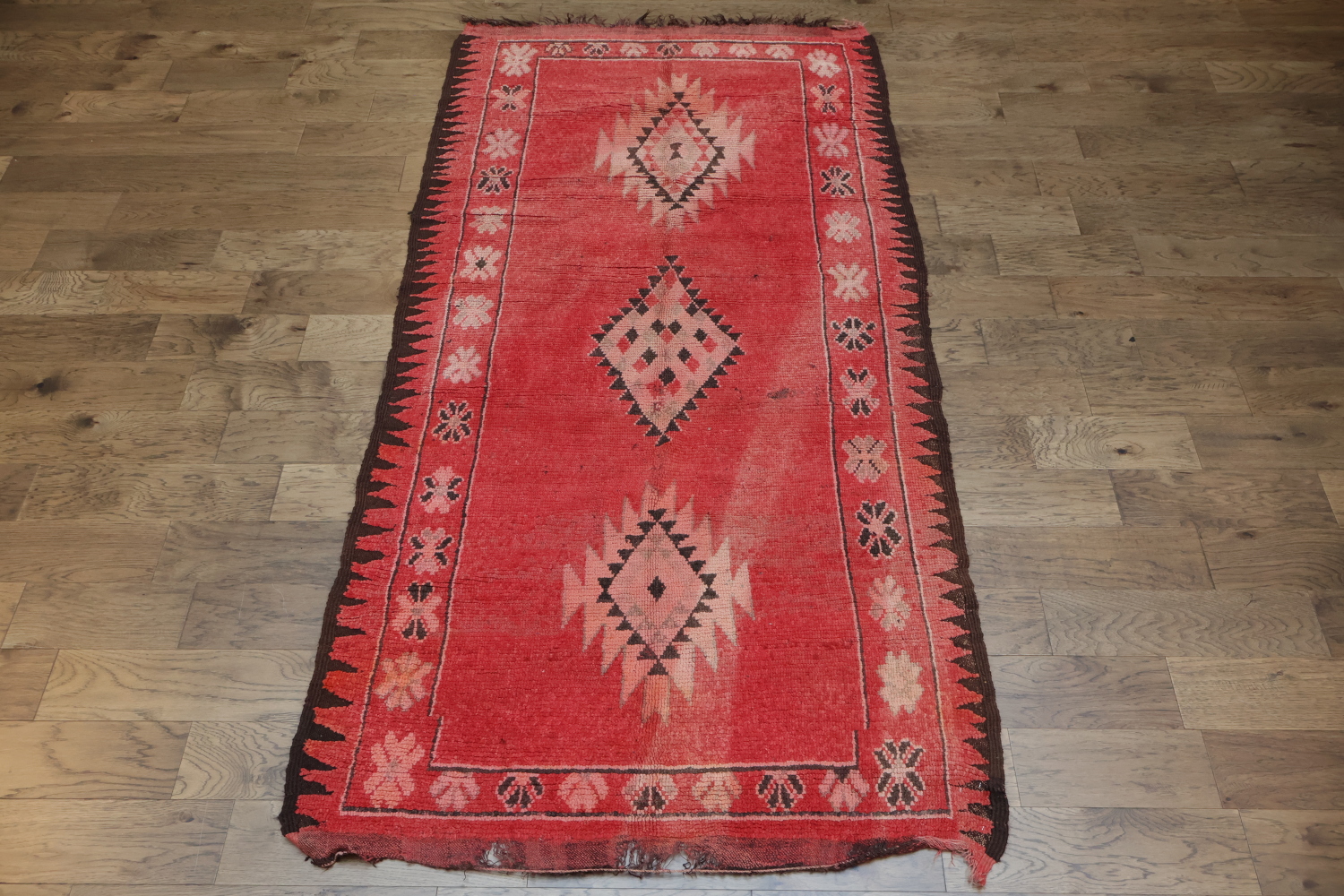 Antique Tribal Moroccan Oriental Area Rug 5x9