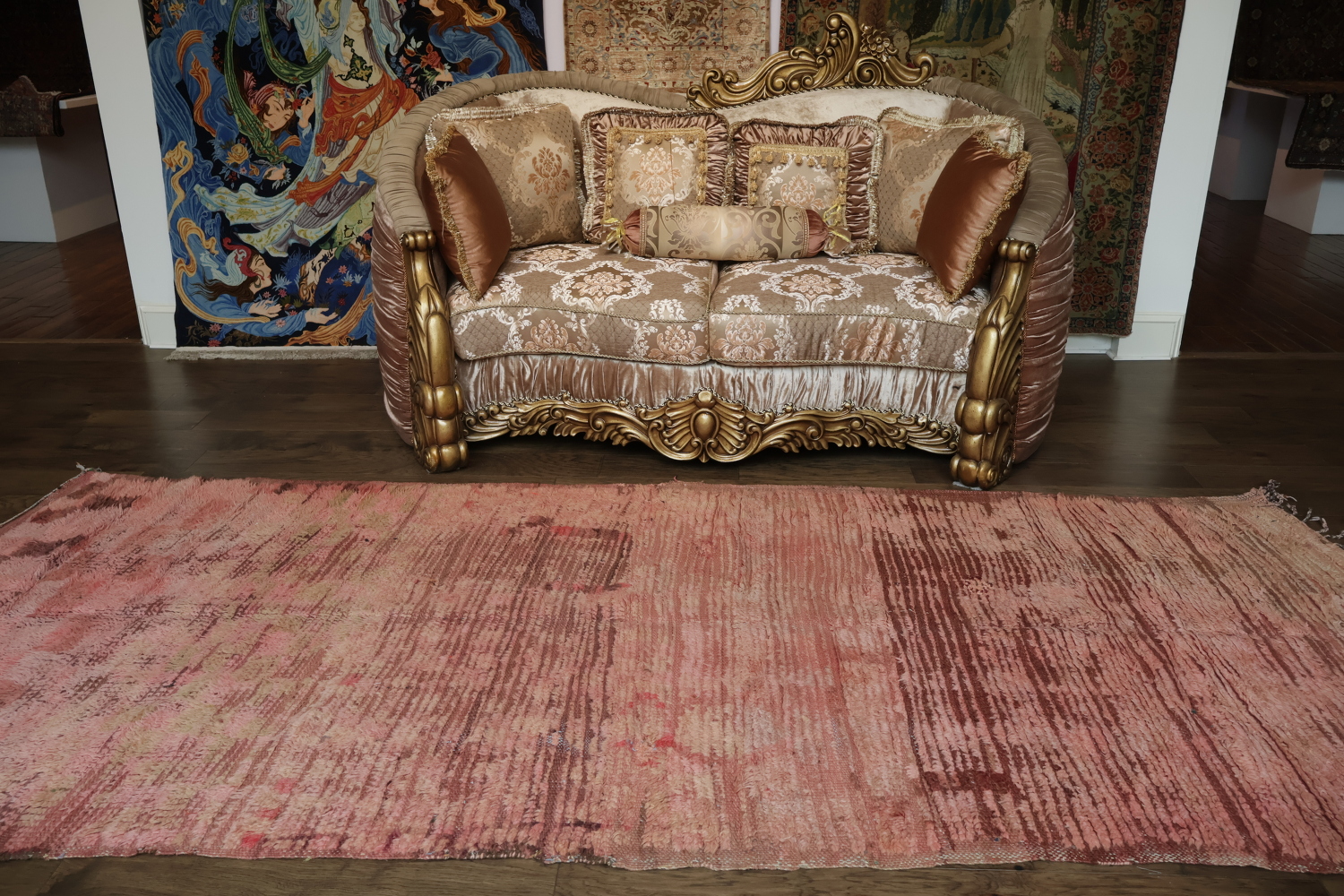 Antique Tribal Moroccan Oriental Area Rug 5x12