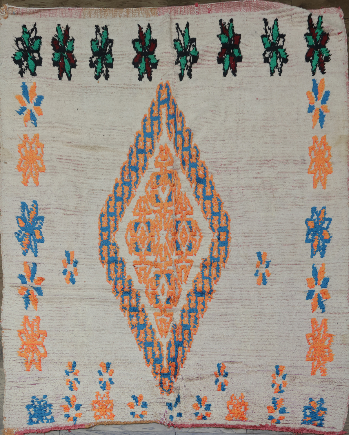 Antique Tribal Moroccan Oriental Area Rug 6x7