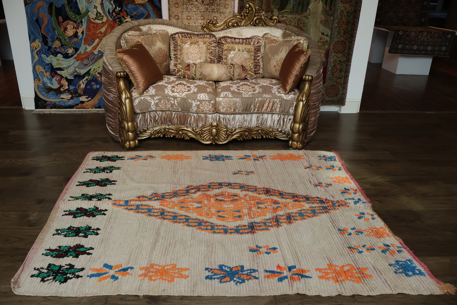 Antique Tribal Moroccan Oriental Area Rug 6x7