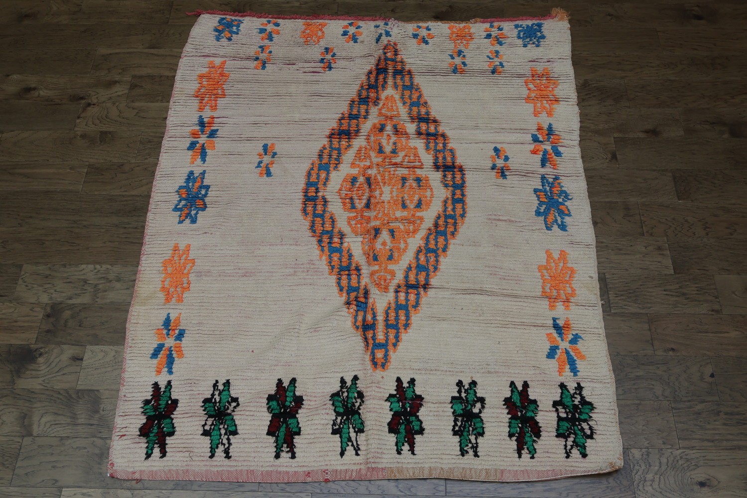 Antique Tribal Moroccan Oriental Area Rug 6x7