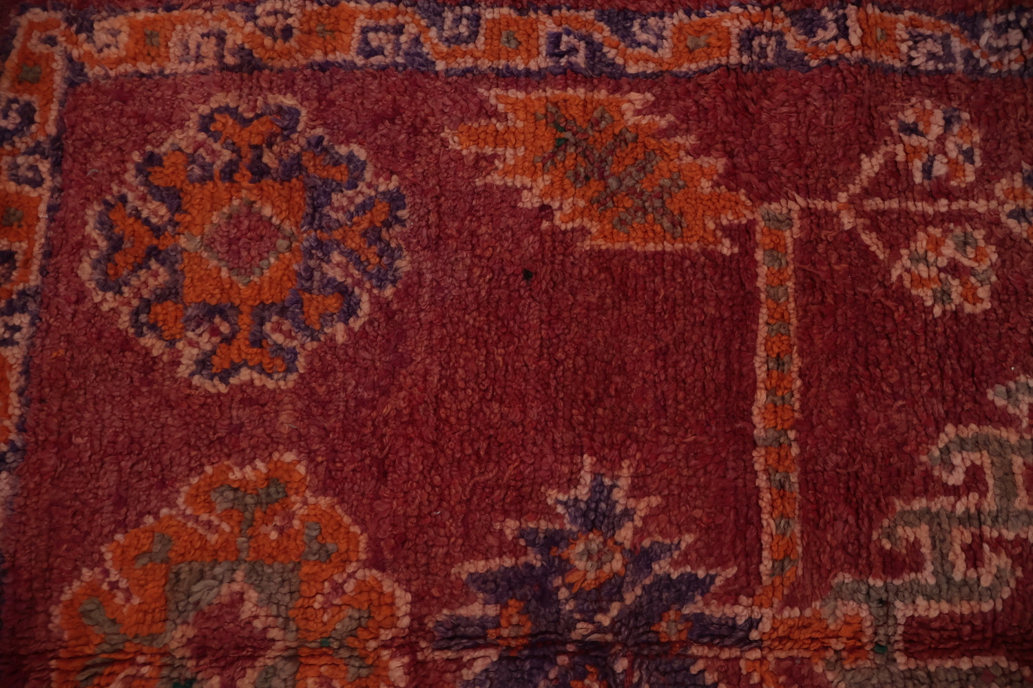 Moroccan Runner Rug 4x9 with Warm Tones and Detailed Embroidery