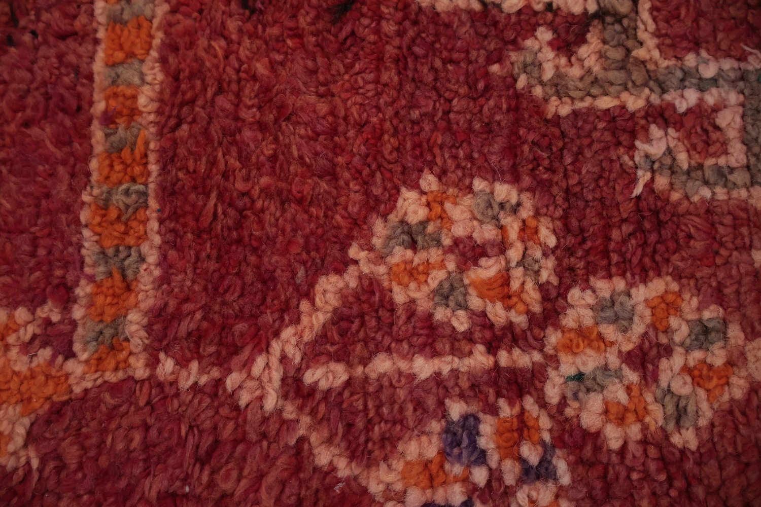 Moroccan Runner Rug 4x9 with Warm Tones and Detailed Embroidery