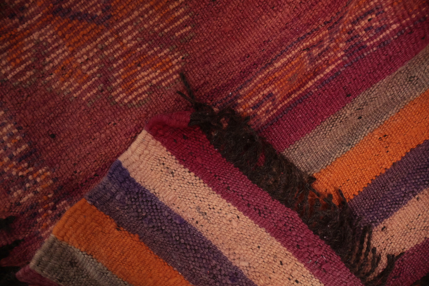 Moroccan Runner Rug 4x9 with Warm Tones and Detailed Embroidery