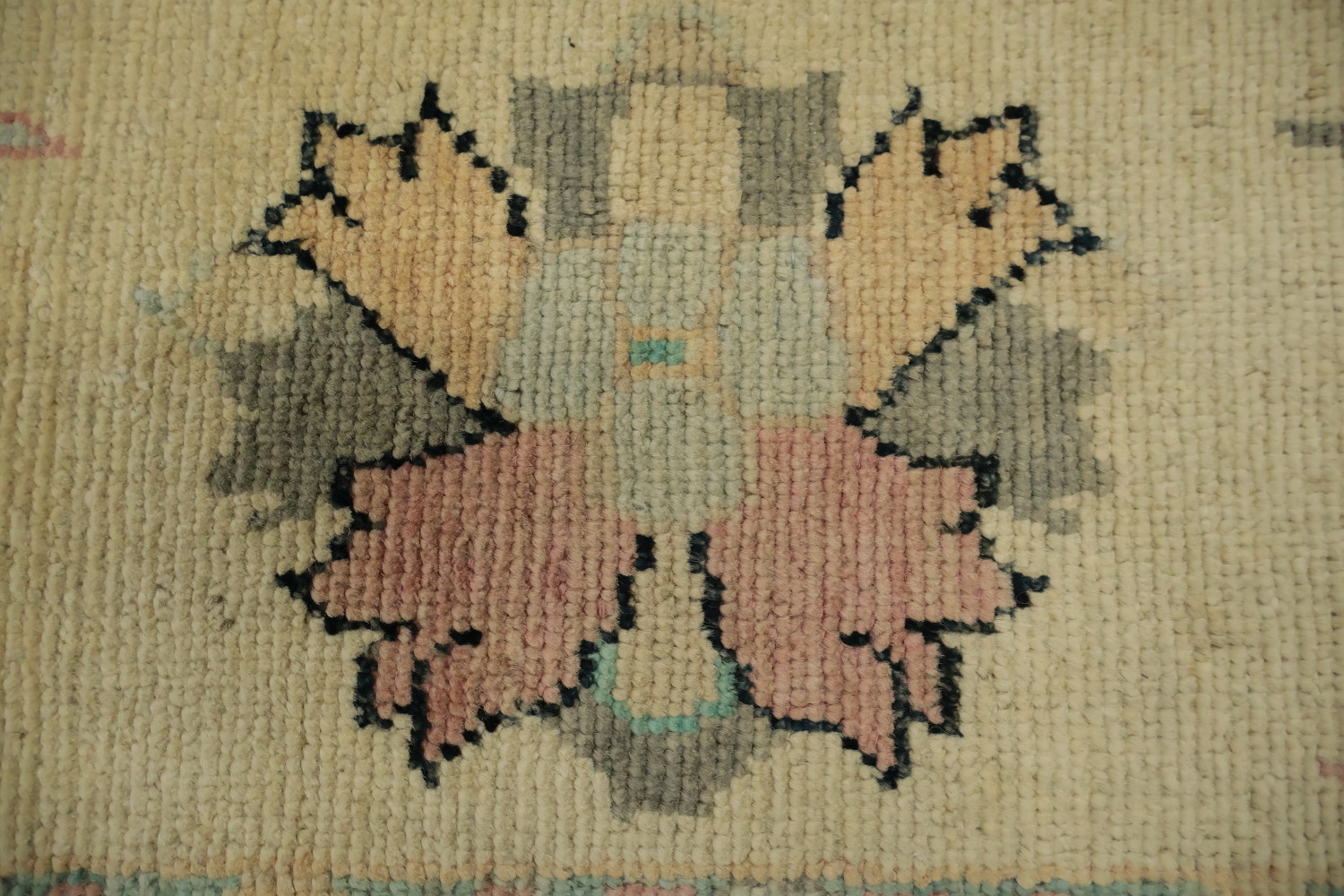 Charming Pastel-Toned Turquoise Floral Oushak Area Rug 9x11
