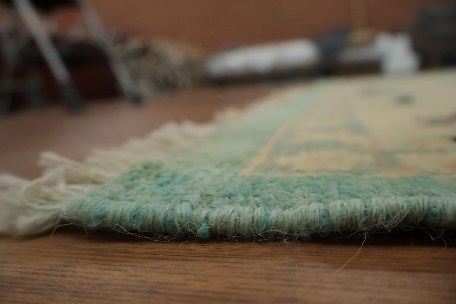 Charming Pastel-Toned Turquoise Floral Oushak Area Rug 9x11