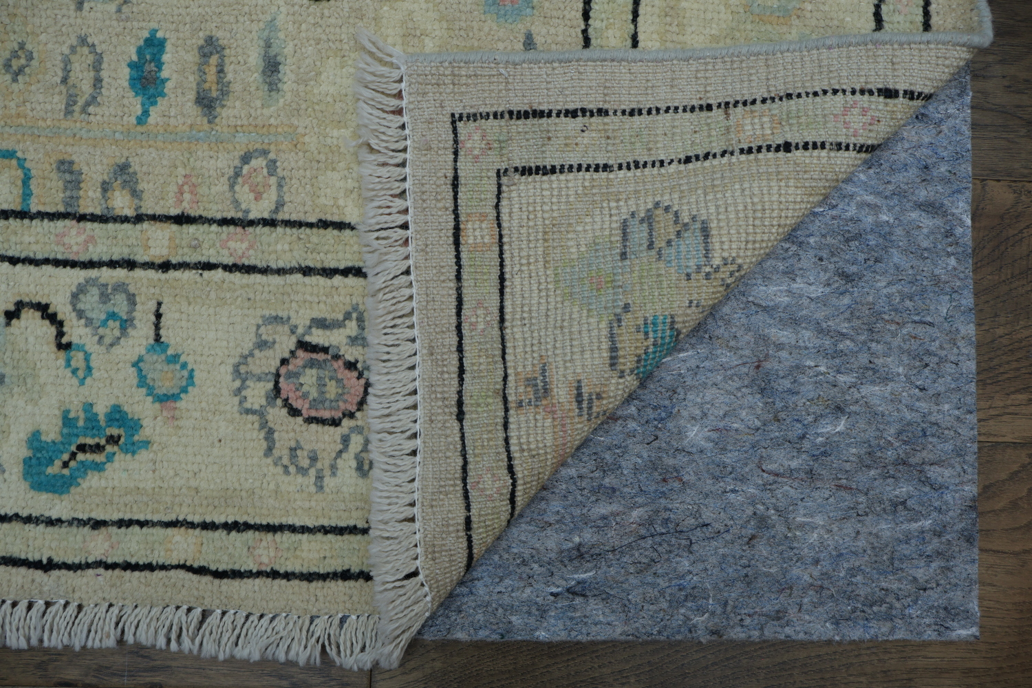 Geometric Vegetables Dye Oushak Oriental Area Rug 5x6