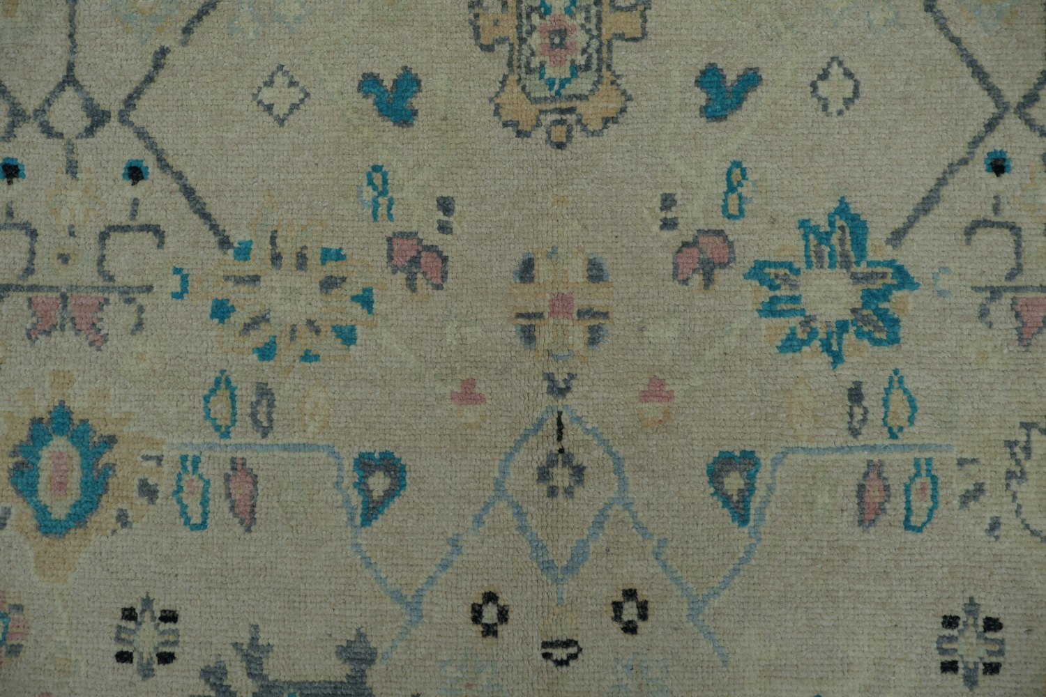 Geometric Vegetables Dye Oushak Oriental Area Rug 5x6