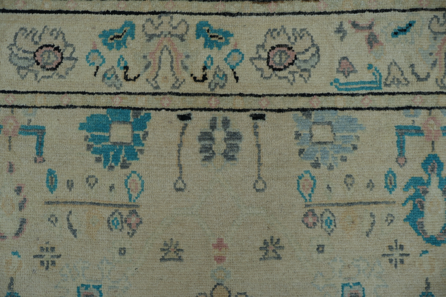 Geometric Vegetables Dye Oushak Oriental Area Rug 5x6