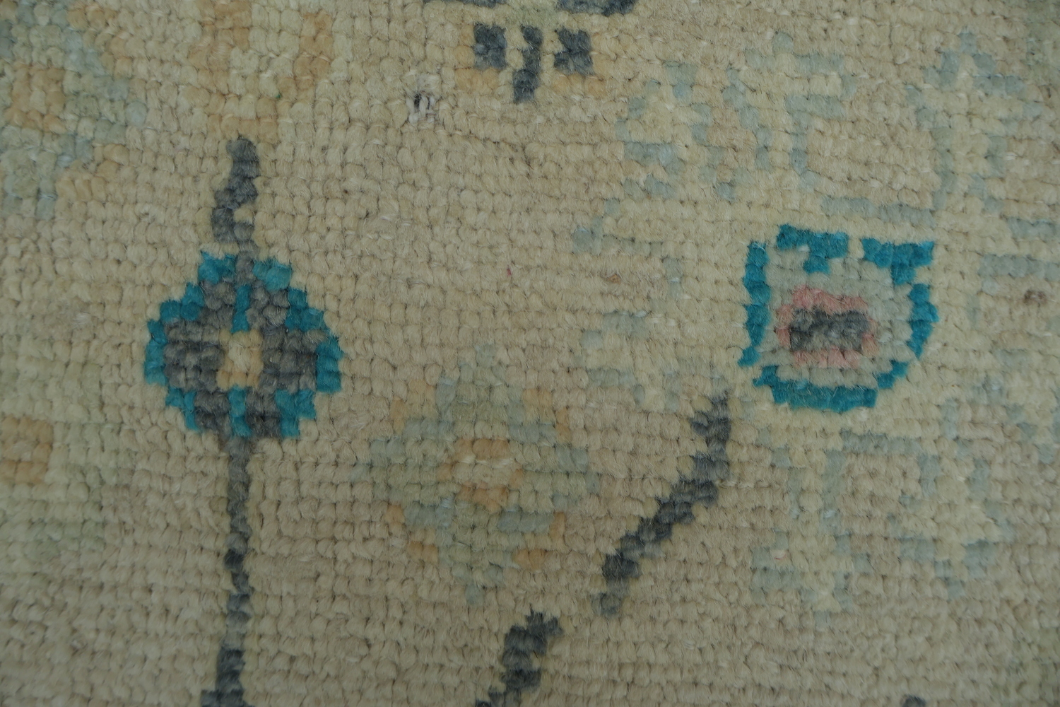 Geometric Vegetables Dye Oushak Oriental Area Rug 5x6