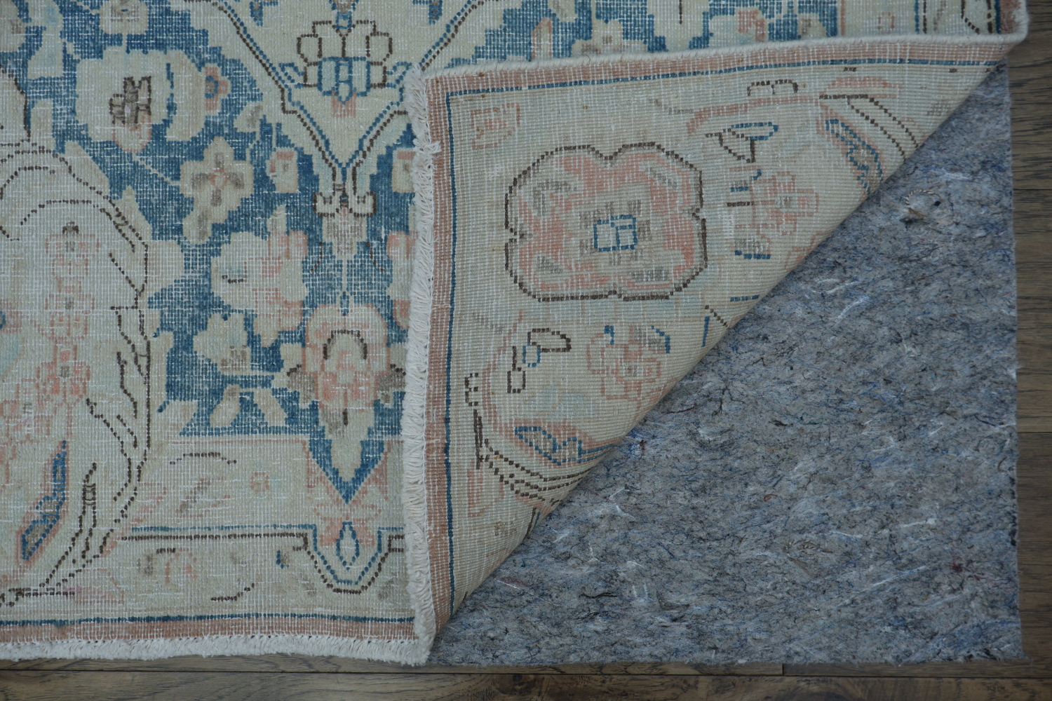 Muted Coral Pink Distressed Kerman Persian Area Rug 10x13