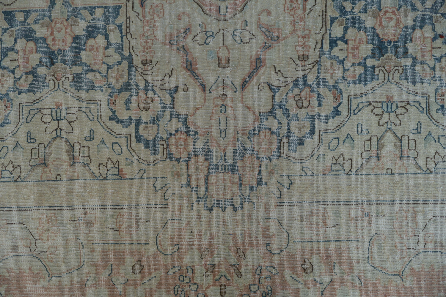 Muted Coral Pink Distressed Kerman Persian Area Rug 10x13