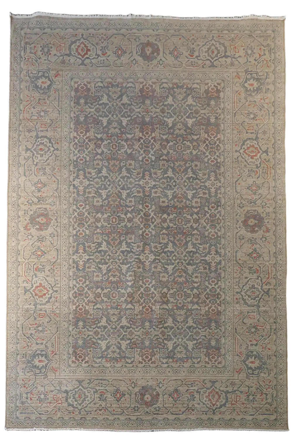 Traditional Persian Style Distressed Grey Blue Rug 7x10 ft