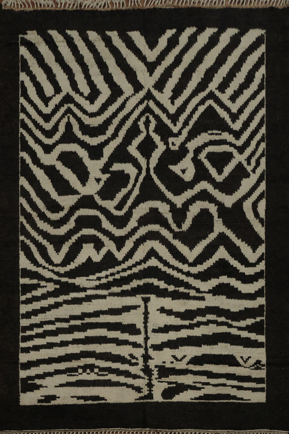 Black and White Moroccan Modern Area Rug 8x10