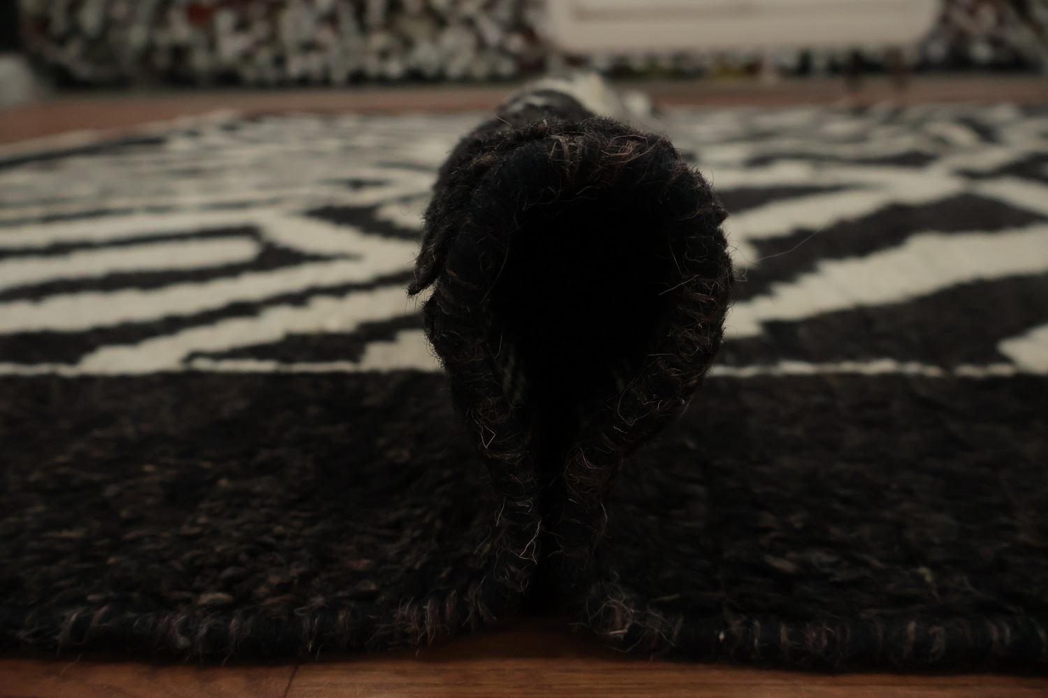 Black and White Moroccan Modern Area Rug 8x10