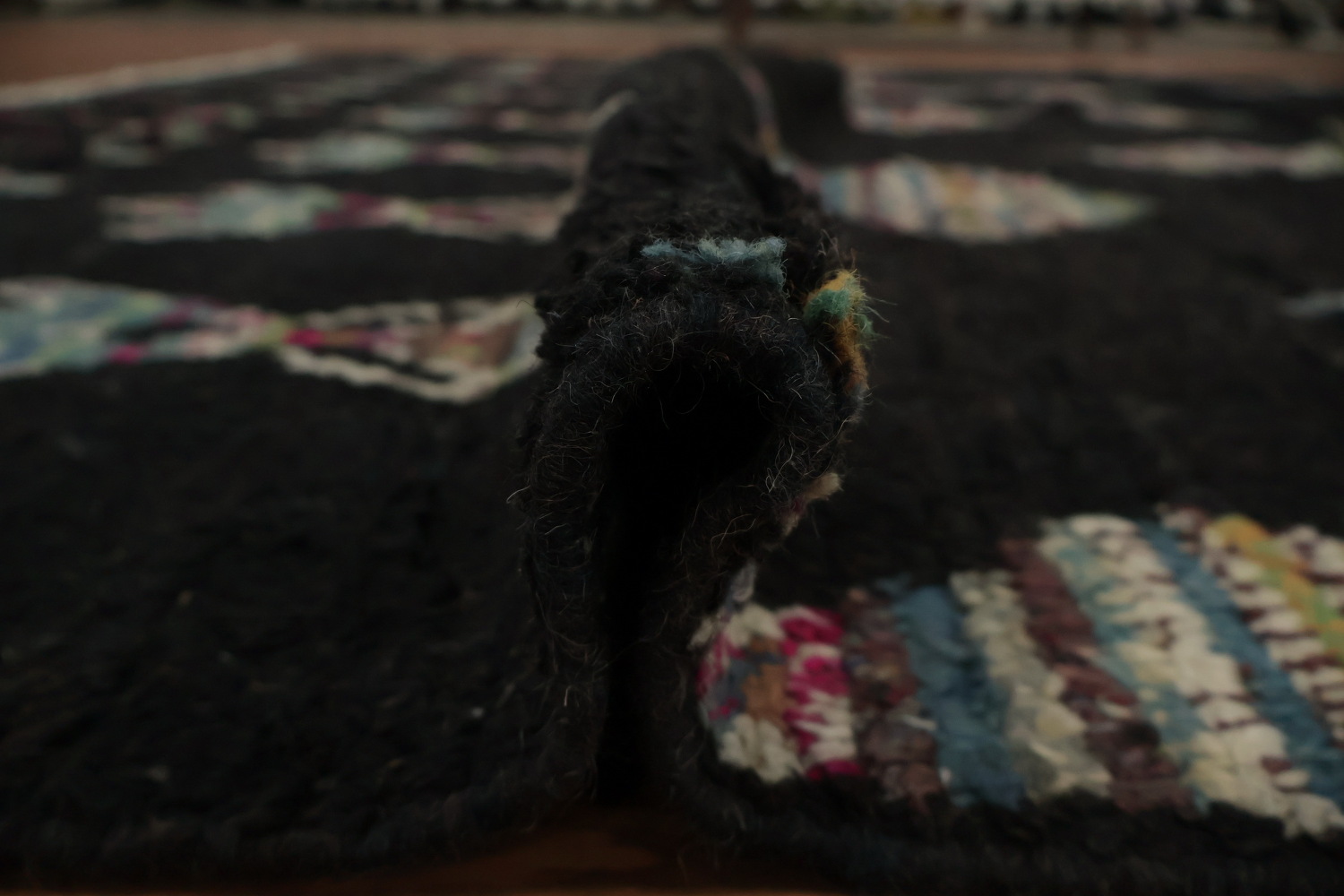 Elegant Black Moroccan Area Rug 9x12 with Geometric Patterns