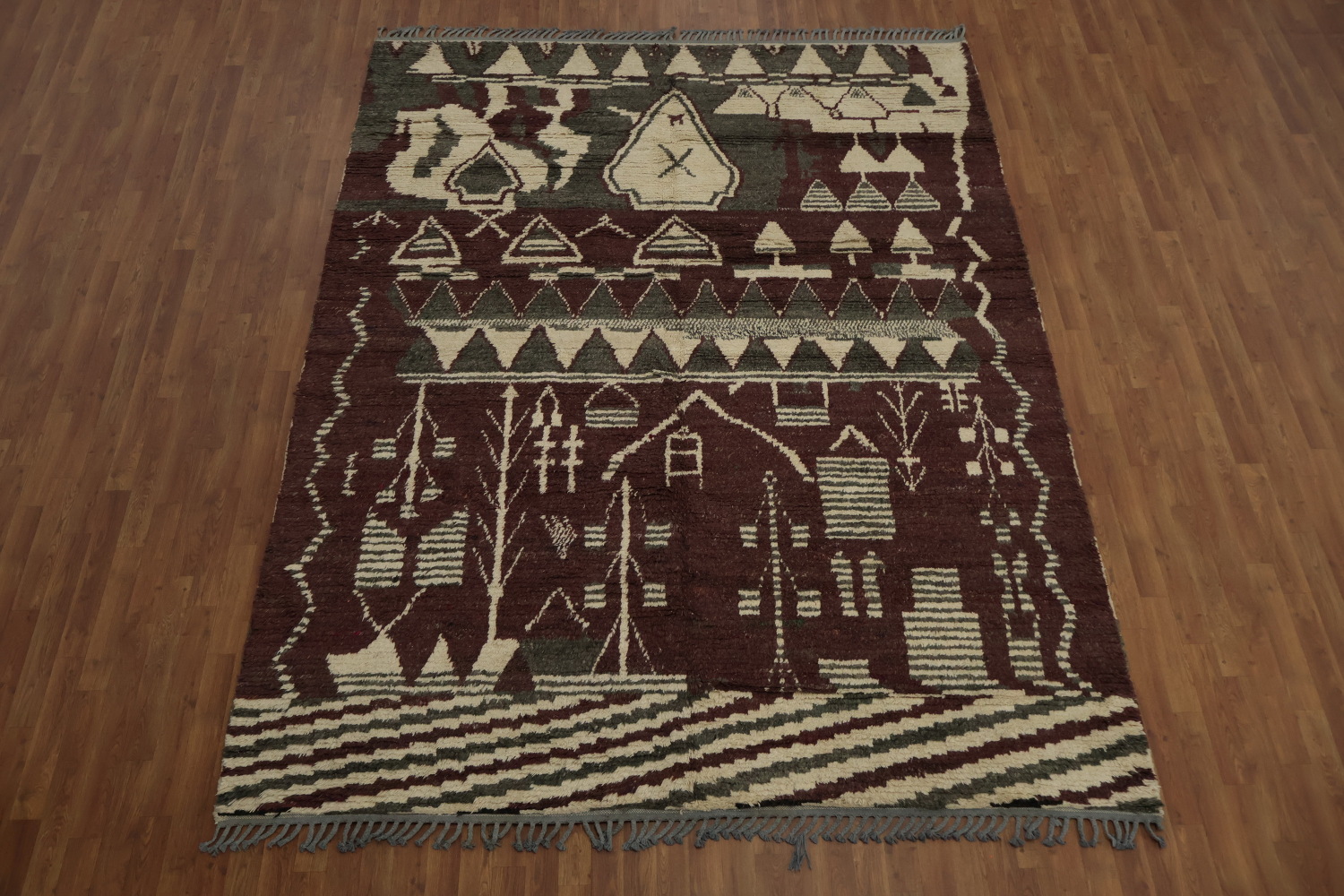 Artistic Design Moroccan Area Rug 8x10 with Bold Geometric Motifs