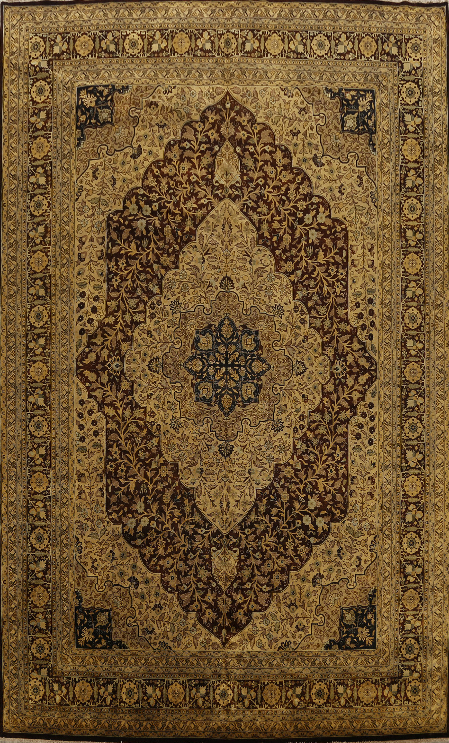100 Vegetable Dye Tabriz Haj Jalili Persian Area Rug 10x14