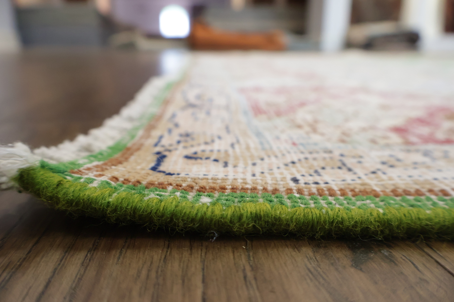 Muted Distressed Kerman Persian Area Rug 6x8