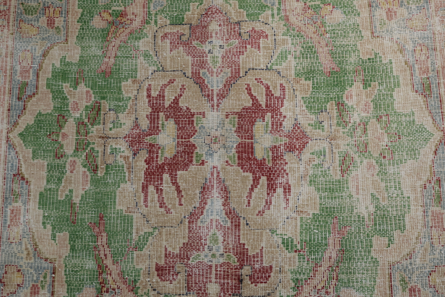 Muted Distressed Kerman Persian Area Rug 6x8