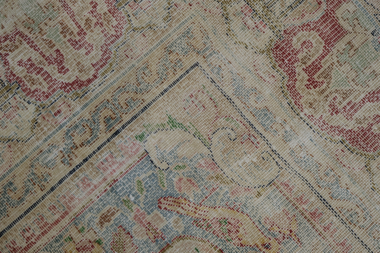 Muted Distressed Kerman Persian Area Rug 6x8