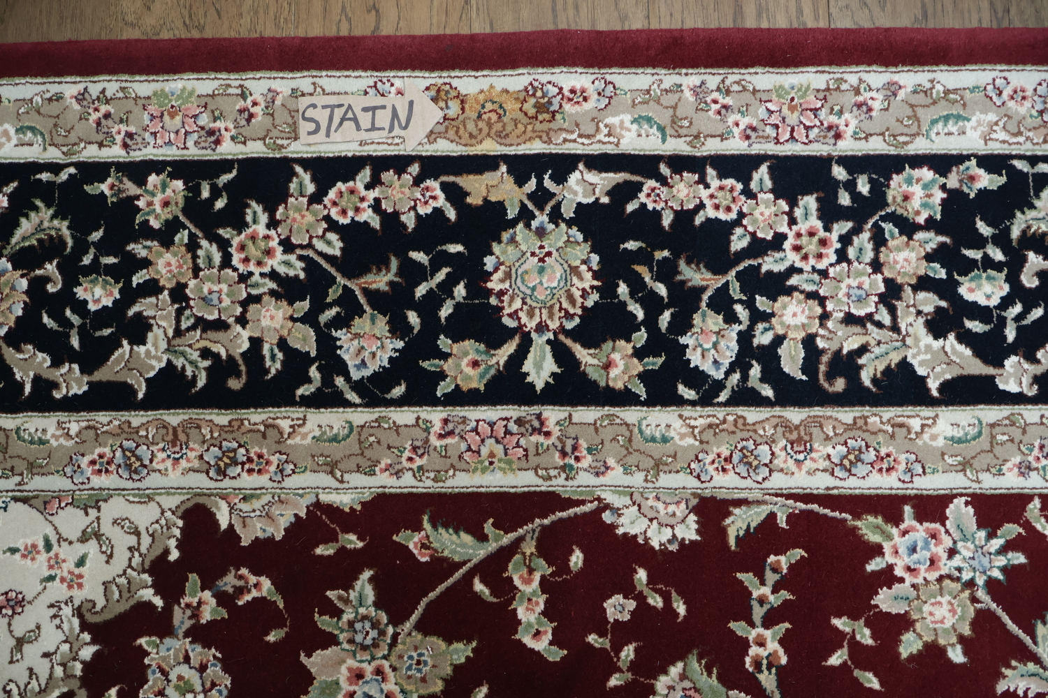 Elegant Traditional Wool & Silk Rug in Rich Red and Black Tones 8x11