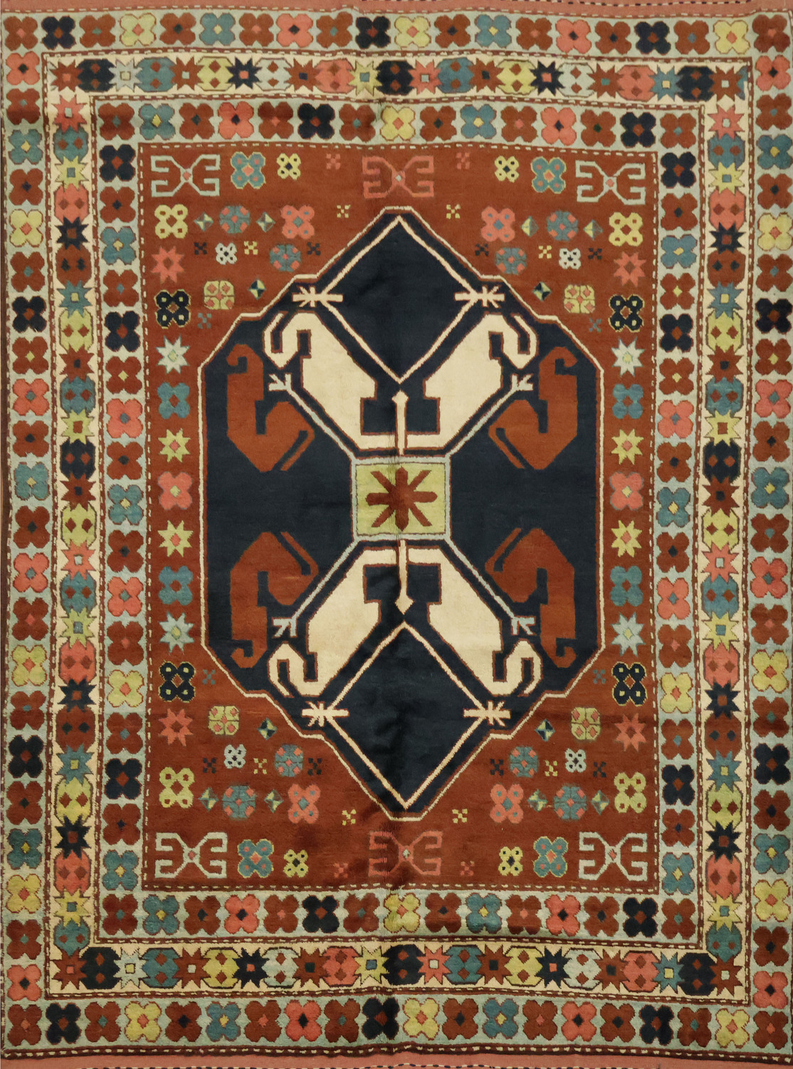Geometric Anatolian Oriental Area Rug 6x8