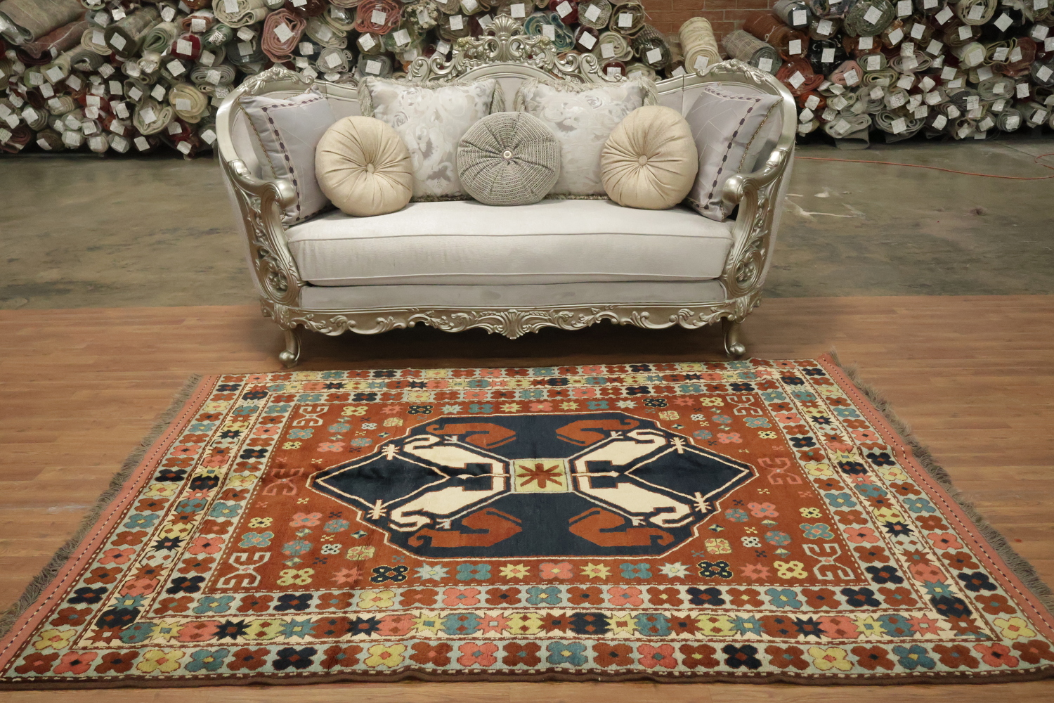 Geometric Anatolian Oriental Area Rug 6x8