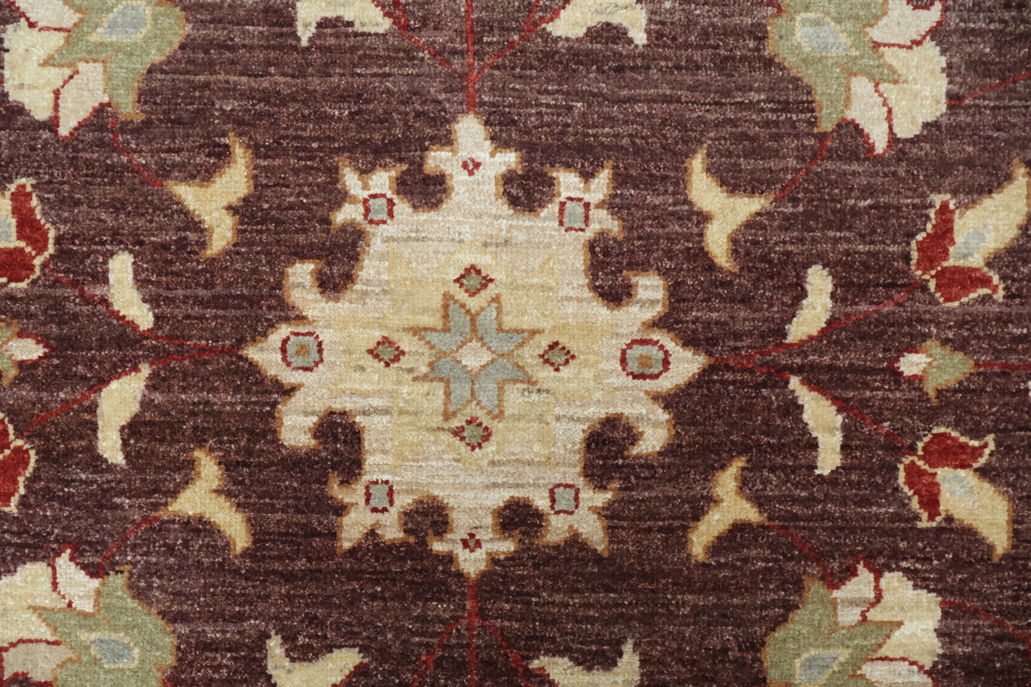 Classic Brown Peshawar Area Rug with Enchanting Floral Details for Rich Room Ambiance 5x7