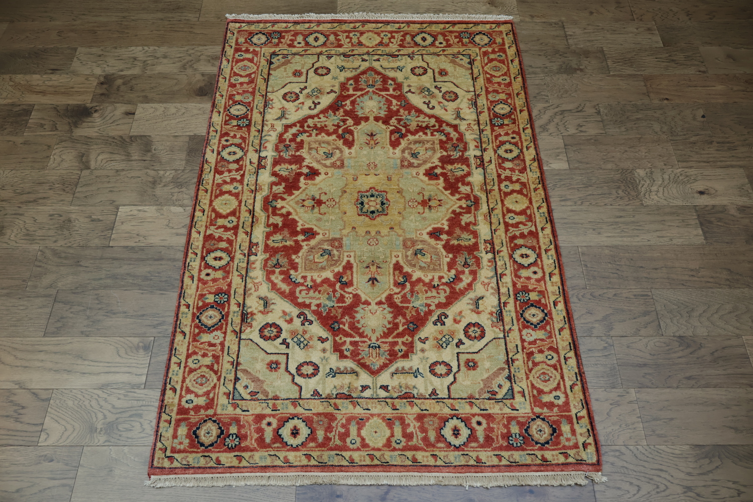 Geometric Heriz Oriental Area Rug 4x6