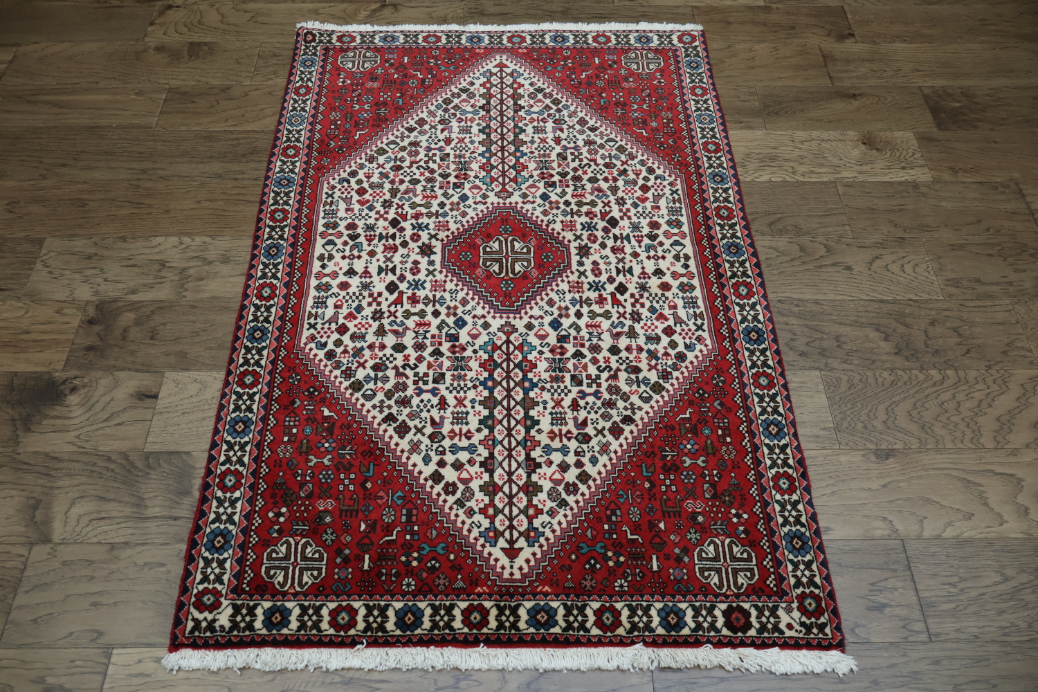 Vegetable Dye Tribal Abadeh Persian Area Rug 3x5