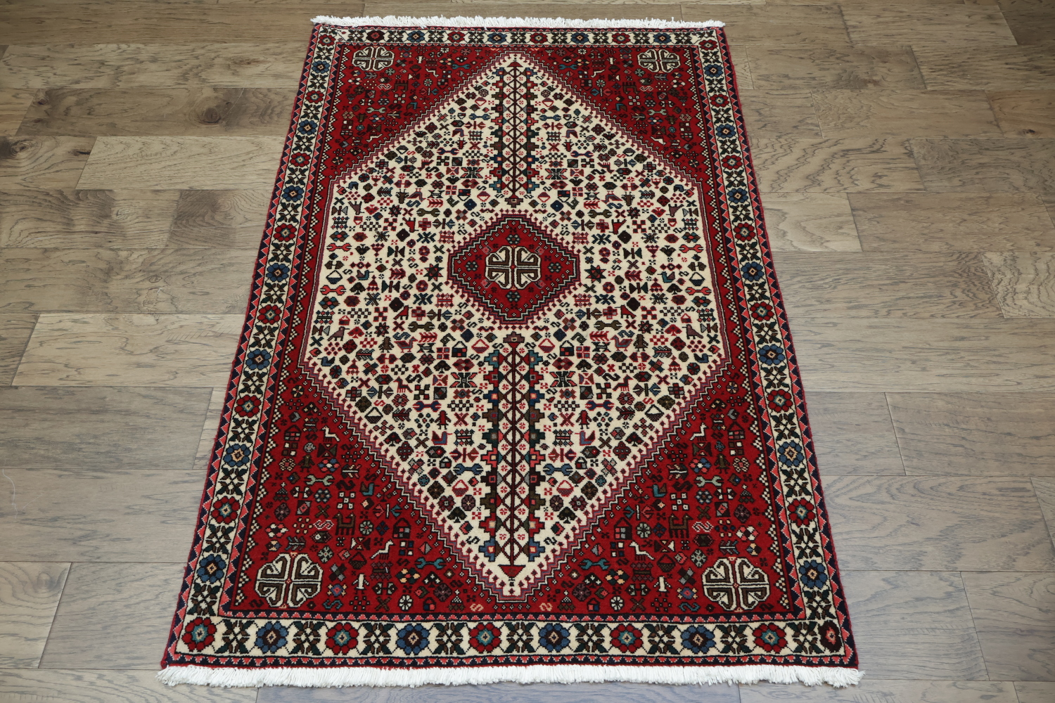 Vegetable Dye Tribal Abadeh Persian Area Rug 3x5