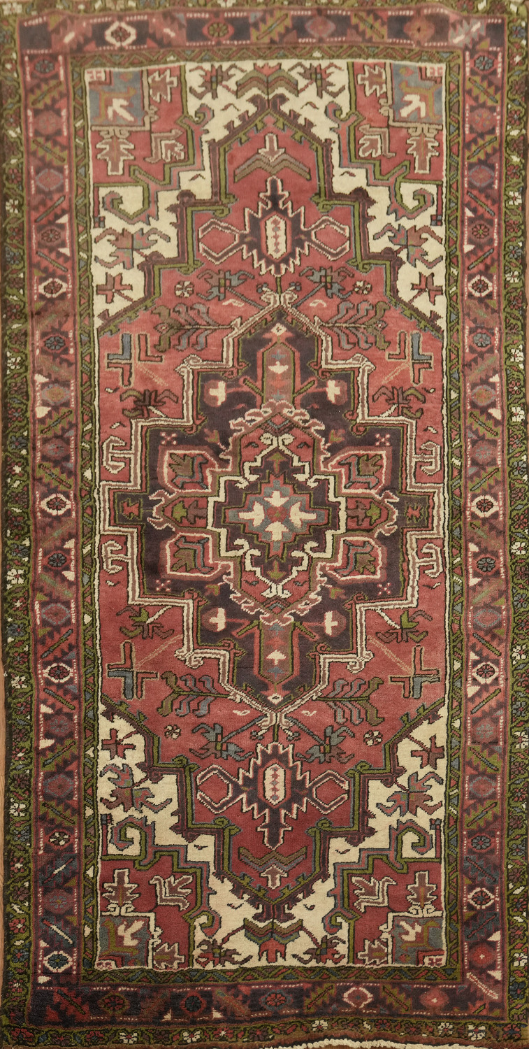 Geometric Heriz Persian Area Rug 4x7