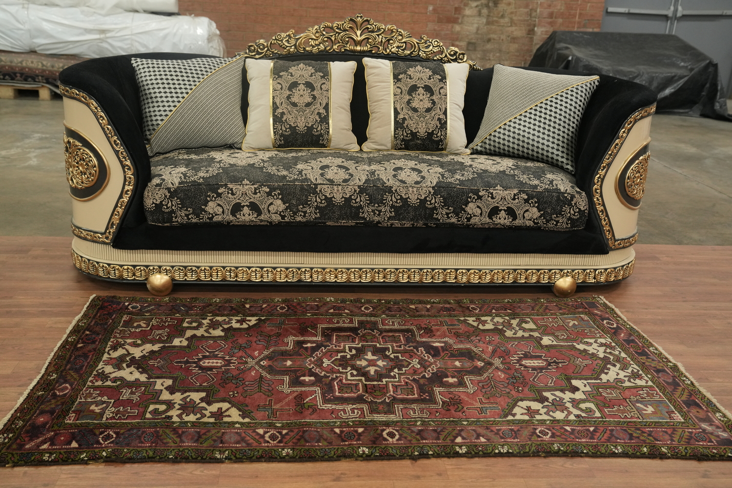Geometric Heriz Persian Area Rug 4x7