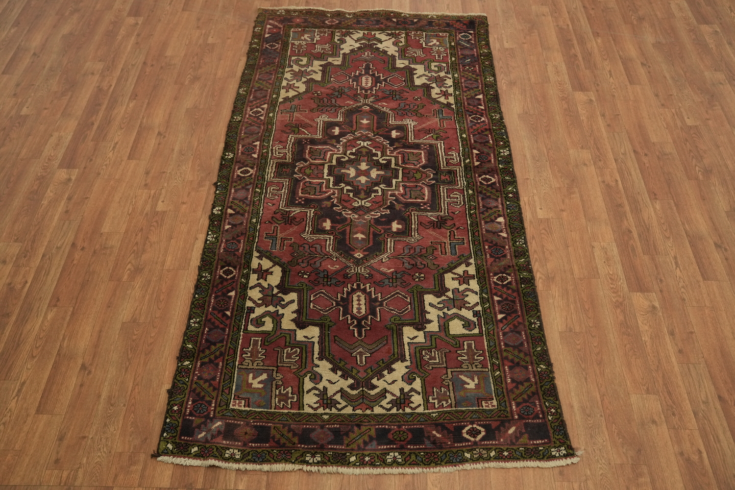 Geometric Heriz Persian Area Rug 4x7